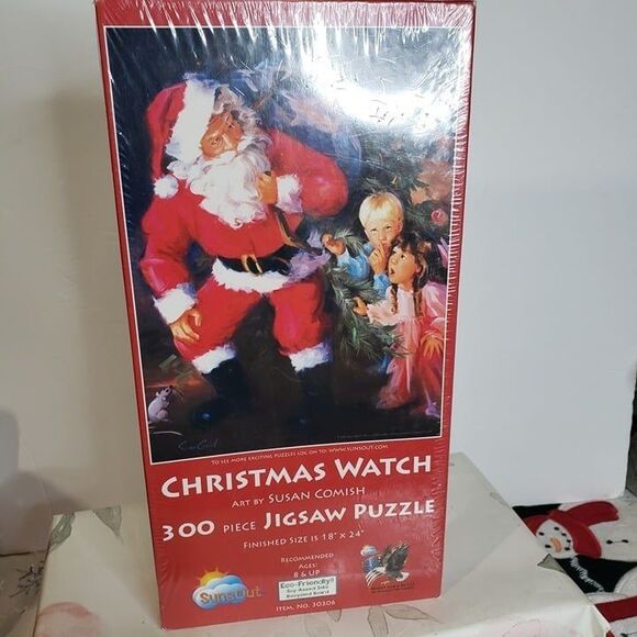 NEW Susan Comish Sealed Christmas Watch Santa Claus Puzzle 300 Piece RARE - Picture 1 of 5